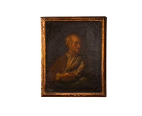 École du XVIIIe siècle  Portrait d'hommeHuile sur toile H. 38,5 cm - L. 30,5 cm Inscription manuscrite au dos