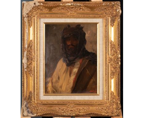Ecole RUSSE - Début XXe siècle  Portrait d'homme Huile sur carton Signé et daté en bas à droite H. 25,5 cm - L. 20,5 cm 