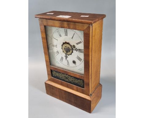 American two train walnut cased mantle clock.  31cm high approx.  (B.P. 21% + VAT) 