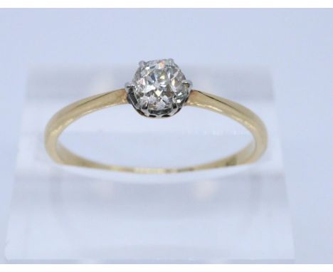 9ct gold solitaire dress ring, ring size M +1/2, 1.7g approx.   (B.P. 21% + VAT) 