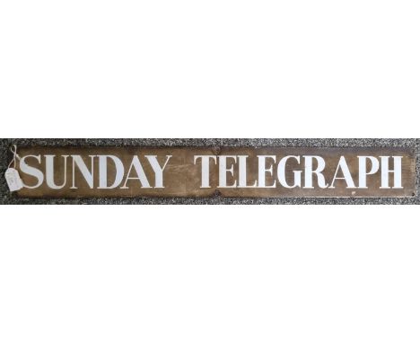 Single sided brass and enamel sign 'Sunday Telegraph'.  78cm long approx.   (B.P. 21% + VAT) 