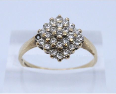 9ct gold modern setting stone set dress ring.   (B.P. 21% + VAT) 