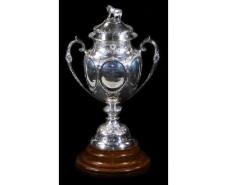 A Victorian silver trophy and cover, later The Glenda Spooner Perpetual Challenge Trophy Presented By Donald H R Reed For The