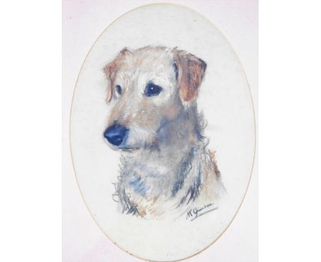 N K Jamson (20thC).  Dog portrait, quarter profile, pastel, signed, 35cm x 25cm.