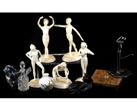 Various Brenda Naylor bisque porcelain Royal Ballet figures, to include Epaule, 20cm H, etc. a cat ornament, a McPhail Collec