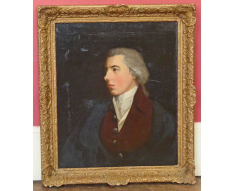 English school, 19th century style, portrait of a man, (2) Condition reports not available for this auction