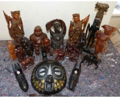 Quantity of mixed African and Asian figures Condition reports not available for this auction
