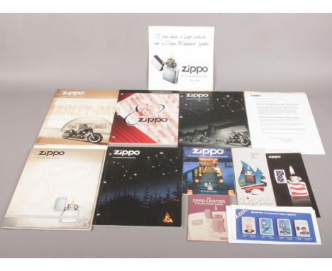 A quantity of Zippo lighter collectors guides. Including Harley Davidson collection guide, etc.  