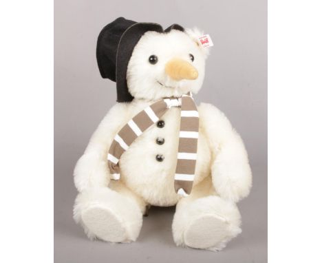 A limited edition Steiff Monty Snowman Ted. boxed &amp; certificate. 30cm height. No. 462/1,225.  
