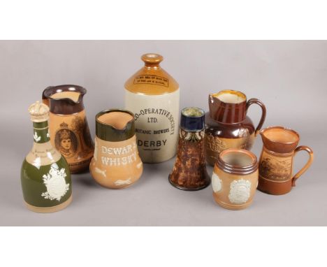 A Collection of Stoneware. To include Pieces from Doulton, Doulton Lambeth and Spode.  Damage to some pieces.