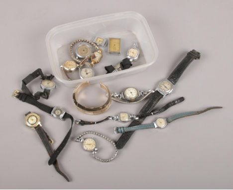 A collection of vintage ladies and gents manual wristwatches.  