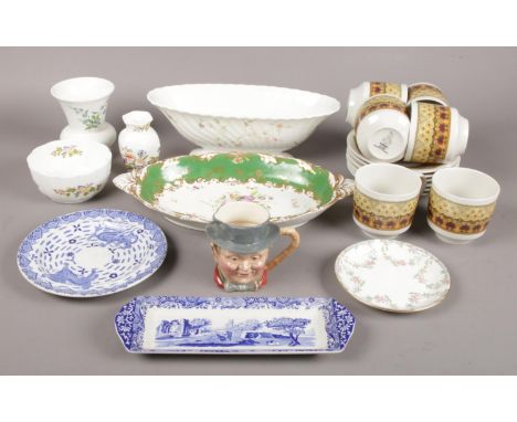 A quantity of named ceramics. Including Coalport, Wedgwood, Aynsley, Spode, etc.  