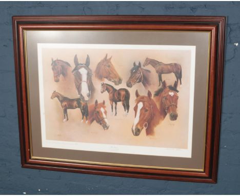 A large framed Desmond Fallon limited edition horse racing print, The Classics.  