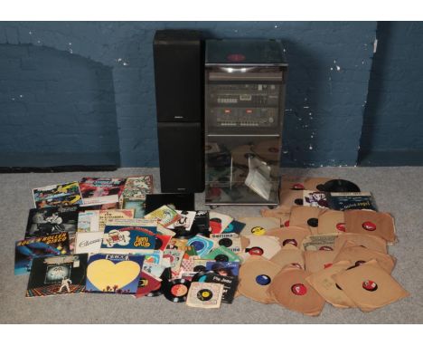 A Sanyo Hi-fi System, composed of: Turntable (TP 240), Amplifier (JA 340), Stereo Tuner (JT 340L) and Double Cassette Deck (R