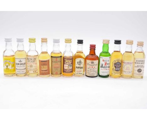 Large collection of blended Scotch whisky miniatures, mostly 1980s-1990s, approximately 140 bottles, including The Whisky Sho