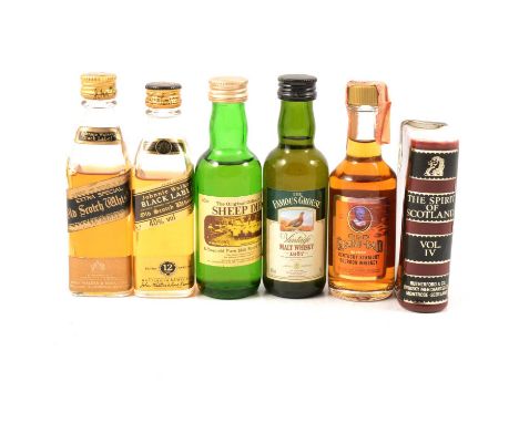 Collection of seventy three assorted whisky miniatures, mostly blends, various age bottlings, including Johnnie Walker Black 