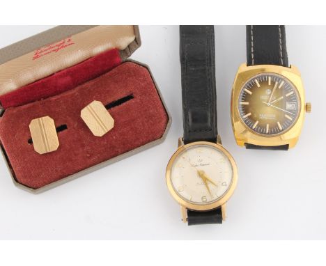 A 9ct yellow gold cased Smiths Imperial gents wrist watch, the cream dial having alternate Arabic numerals and baton markers,