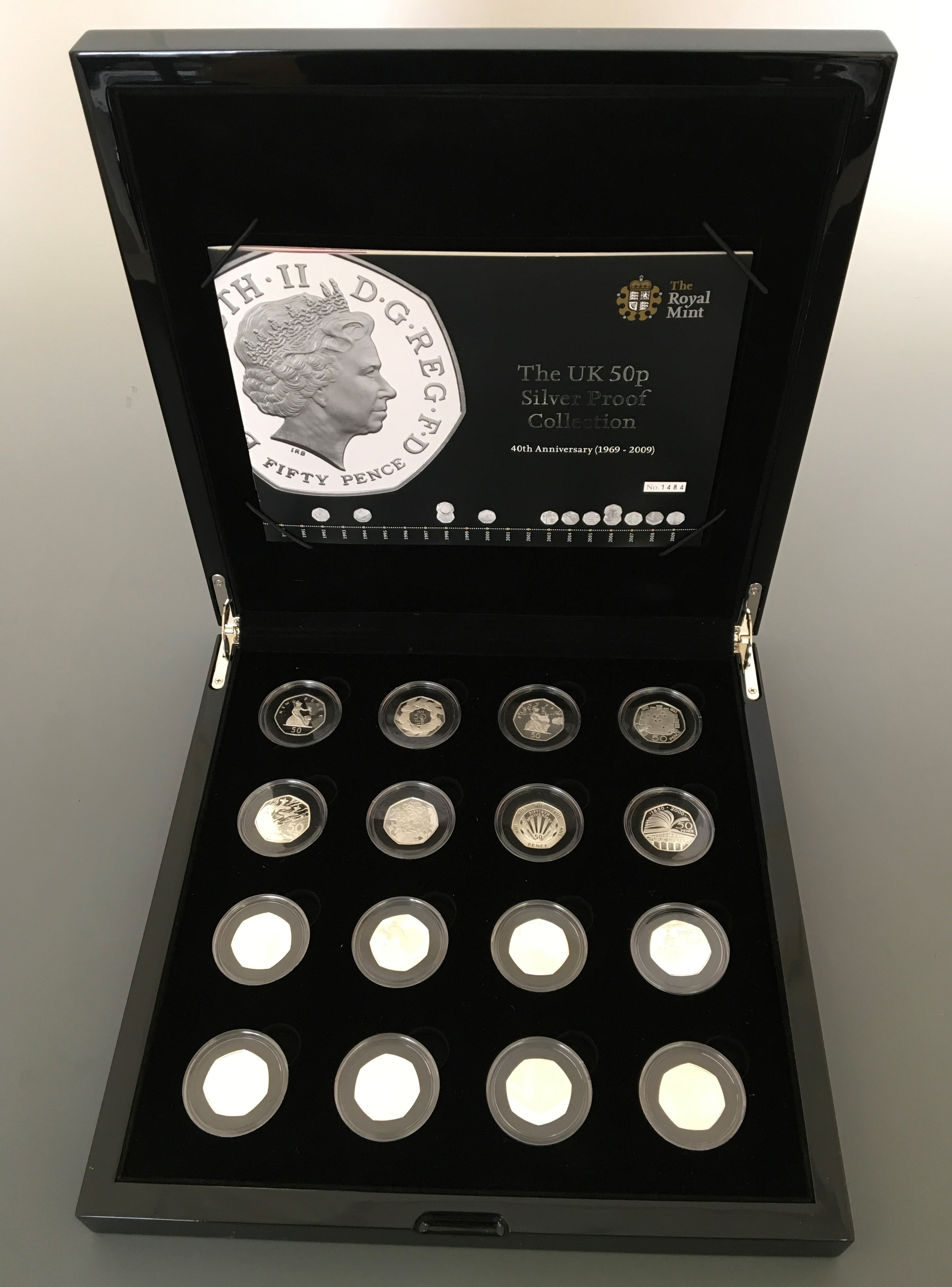 The Royal Mint UK 50p silver proof collection 40th anniversary, sixteen ...