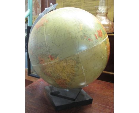 'Phillip's Challenge' school-type globe on stepped wooden base. (B.P. 24% incl. VAT)