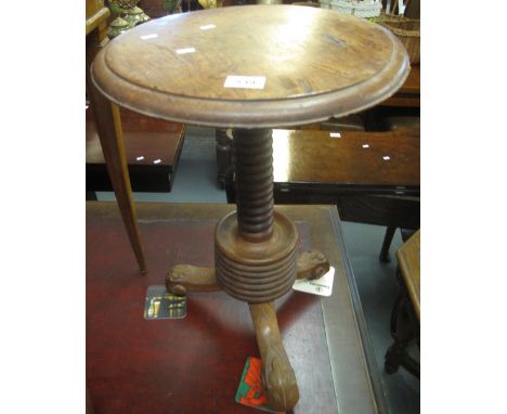 Early 20th century circular tripod table with ring turned pedestal.(B.P. 24% incl. VAT) 