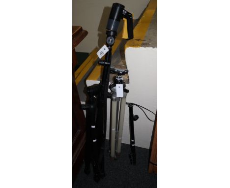 Slik pistol grip camera tripod and another camera tripod, together with another camera monopod. (3)(B.P. 24% incl. VAT)