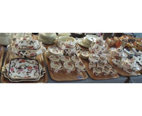 Four trays of masons ironstone Mandalay design items to include: large tureen and ladle, pair of circular lidded tureens, cup
