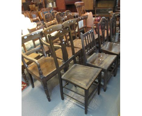 Collection of 19th century farmhouse bar-back, stick-back chairs etc. various. (8)(B.P. 24% incl. VAT)