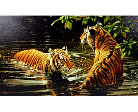 AFTER MICHAEL JACKSON, a limited edition box canvas print 20/95, signed and numbered, unframed, approximately 96cm x 58cm