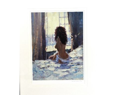 AFTER ROBERT KING, a limited edition print 93/295, signed and numbered, titled 'Morning Sunlight, Honfleur', with certificate