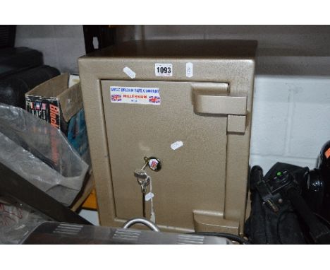 A SMALL METAL SAFE, by The Great Britain Safe Company, model No ML4 (two keys)