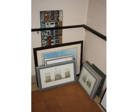 THREE STELLA PARSLOW-READING COLOUR PRINTS, rural scenes together with a pair of prints of Paris, a print of the yachts of Am