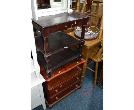 A PINE TV STAND, with two doors, a modern occasional table with single drawer, a standard lamp, two magazine racks, a firescr