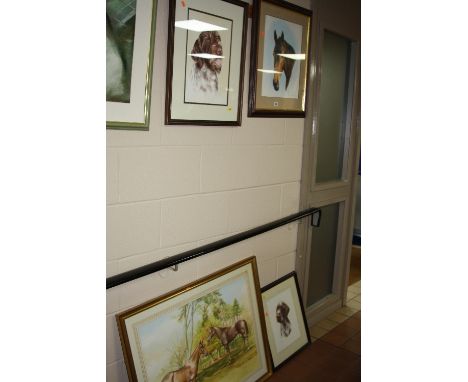 A.JOHNSON (BRITISH, LATE 20TH CENTURY) animal studies, watercolours, comprising portrait study head of a brown horse, 42cm x 