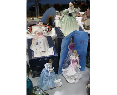 FOUR ROYAL DOULTON FIGURES, two boxed to celebrate 50th Anniversary of first Peggy Davies figures, 'Christine' HN3905 and 'Li