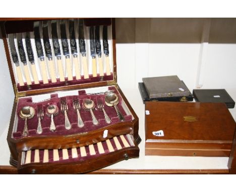 SIXTY PIECE CANTEEN OF CUTLERY, twelve piece knife and fork set, boxed and three other boxed cutlery sets