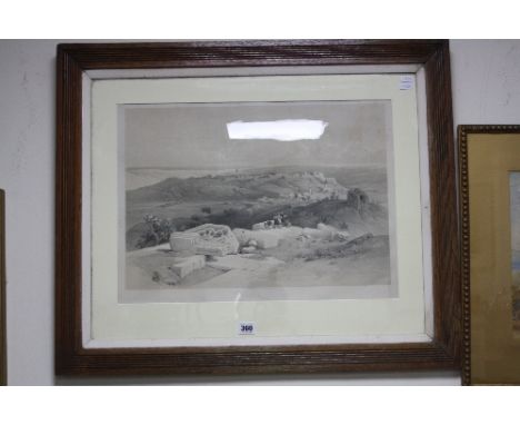 ROBERTS, DAVID (BRITISH 1796-1864) 'Gaza', an uncoloured lithograph, published by F.G.Moon, London 1843, 38cm x 52.5cm