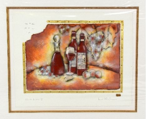 AFTER KEVIN BLACKHAM, 'Vin De Table III', a hand embellished print, signed and titled in pencil, unframed, approximately 59cm