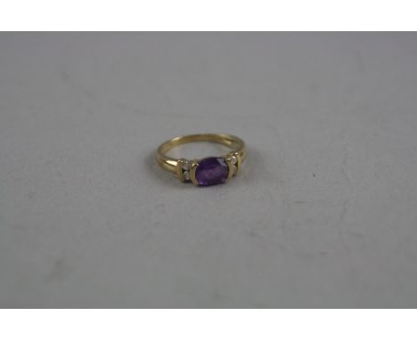A 9CT AMETHYST RING, ring size K, approximate weight 1.9 grams (boxed)