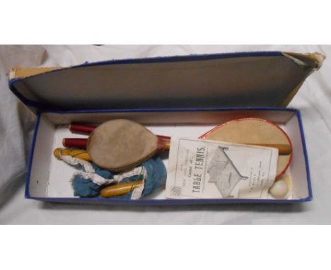 A vintage boxed table tennis set by F.H. Ayres