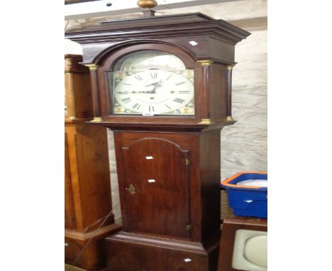 Springfield of Norwich: a 19th Century style mahogany longcase clock, the 30.5cm painted arched dial with seconds dial and na