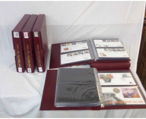 Five box sleeved Royal Mail First Day Covers ring bound albums containing collections of FDCs dating from the late 1990's to 