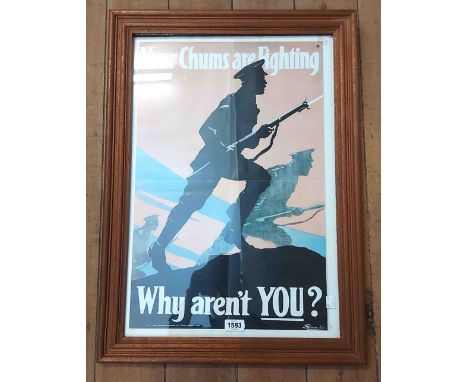 A framed 1979 coloured reprint recruiting poster for the Canadian army - the original by Stone Ltd.