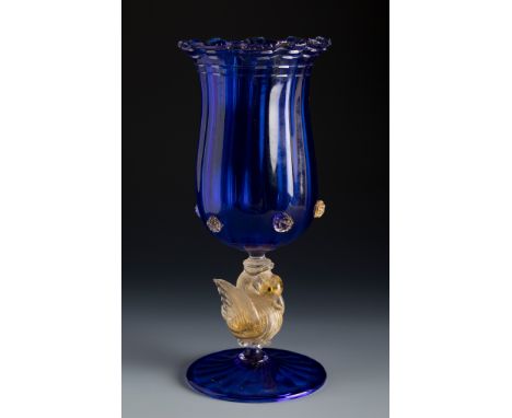 Salviati &amp; Co. Murano, Venice, late 19th century.Cup.  Blown glass and fine gold inclusions.Similar pieces published with