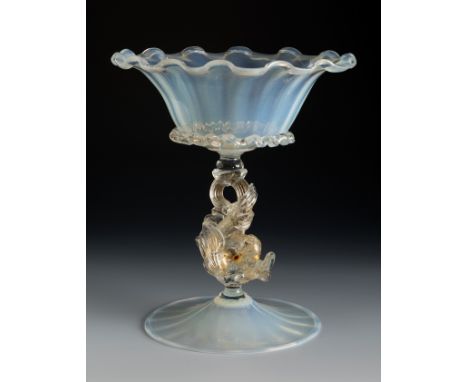 Salviati &amp; Co. Murano, Venice, late 19th century.Art Nouveau glass.  Blown glass and fine gold inclusions.Similar pieces 