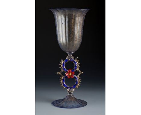 Salviati &amp; Co. Murano, Venice, late 19th century.Cup.  Blown glass and fine gold inclusions.Similar pieces published with