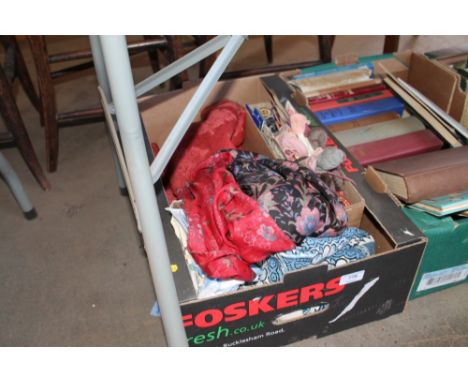 A box of various textiles