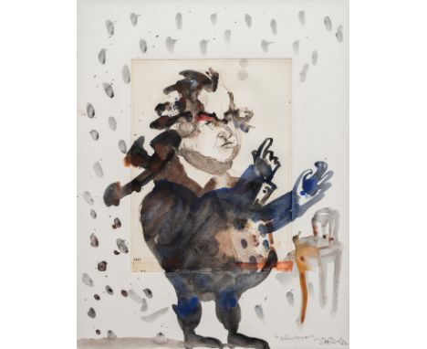 Dittrich, SimonTeplitz-Schönau/CSSR, geboren 194065 x 49,5 cm, R."Schubert", 1987. Aquarell über Farbradierung auf Bütten. In