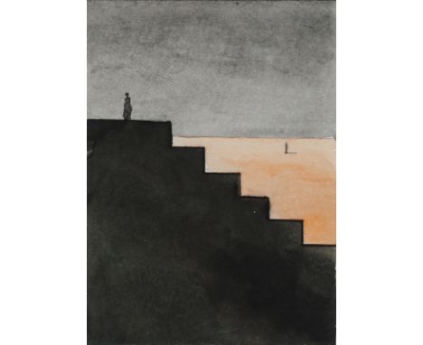 Heider, KlausGöppingen, 1925 - Stuttgart, 201315 x 10,9 cm, R."Tragödie", 2008. Aquarell, Gouache und Tuschfeder auf Bütten. 