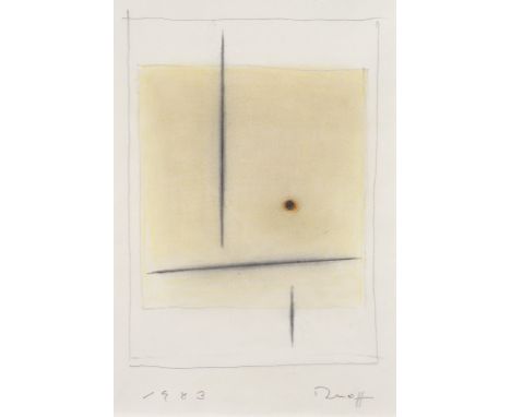 Ruoff, FritzNürtingen, 1906 - 1988Versch., R.3 Bl.: Komposition, 1982/1983. Farbstift und Bleistift auf Papier. Zwei signiert