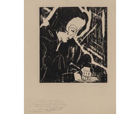 Gramatté, WalterBerlin, 1897 - Hamburg, 1929Blattgröße: 62 x 46 cm; 32 x 28 cm, o. R.Die Komponistin Sonia Friedmann, 1920. H